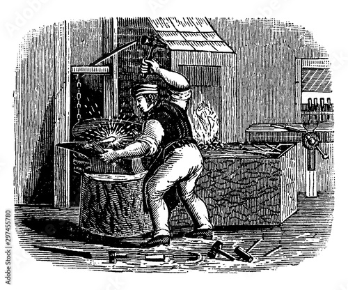 Strike While the Iron is Hot, vintage illustration