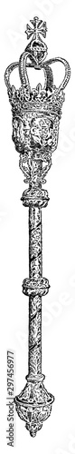House of Commons Mace, vintage illustration.