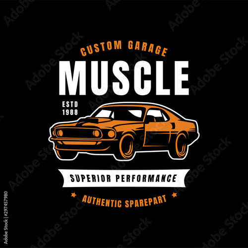 Muscle Car Badge Vector Illustration  can be used for tshirt  merchandise  apparel  clothing  sticker  patch.