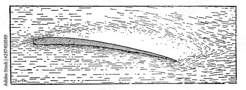 Aerodynamic of Airplane Wing, vintage illustration.