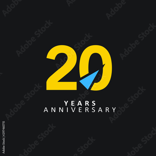 20 Year Anniversary Vector Template Design Illustration