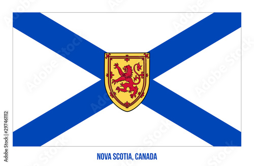 Nova Scotia Flag Vector Illustration on White Background. Provinces Flag of Canada