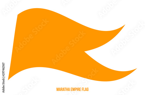 Maratha Empire (1674-1818) Flag Waving Vector on White Background. Indian Historical Flag photo