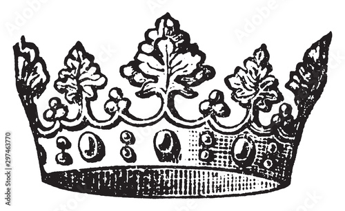 Crown, vintage illustration.