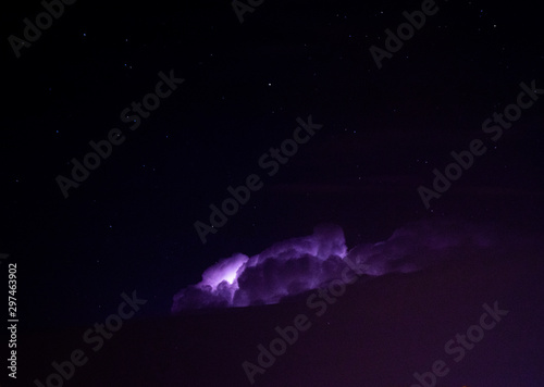 lightning in the clouds with stars