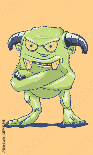 the monster is standing arrogant