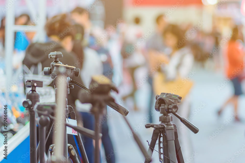 Tripod camera for sale at Trade show on photography equipment.