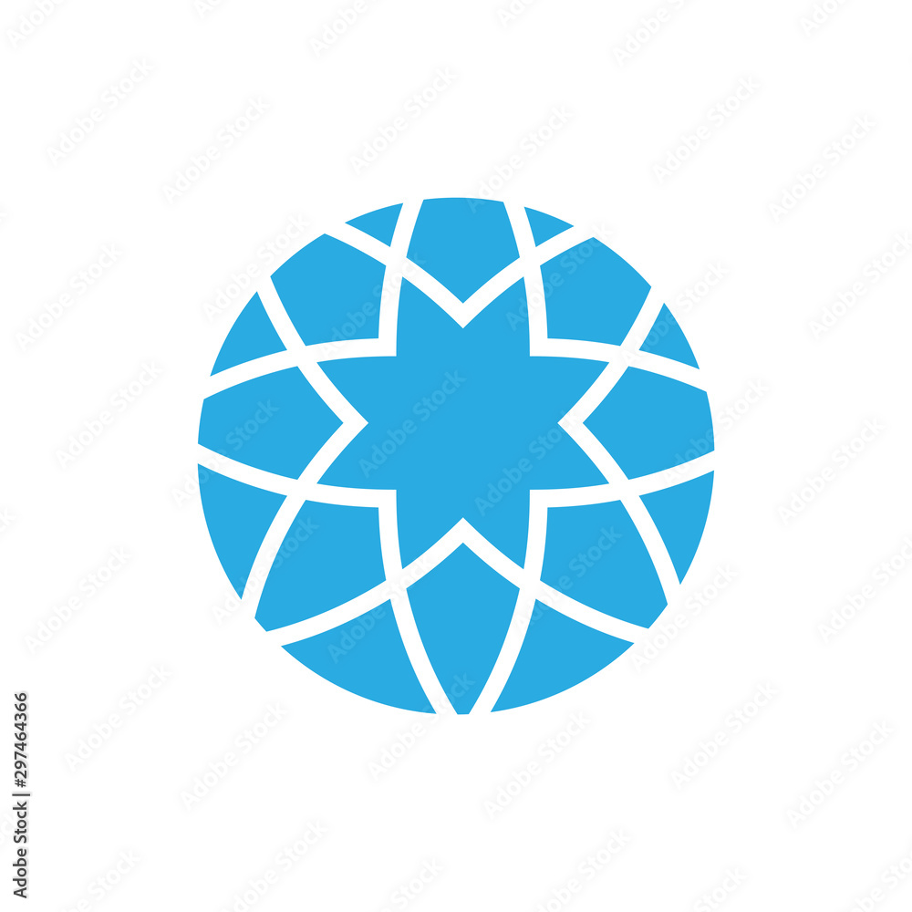 flower shape swirl geometric logo vector flower shape swirl geometric logo vector