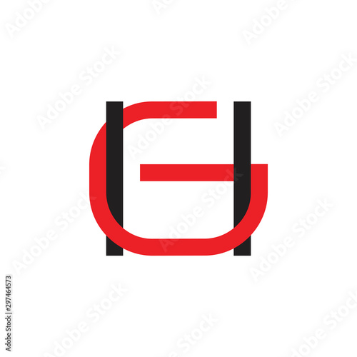 letter hg linked overlap colors logo vector