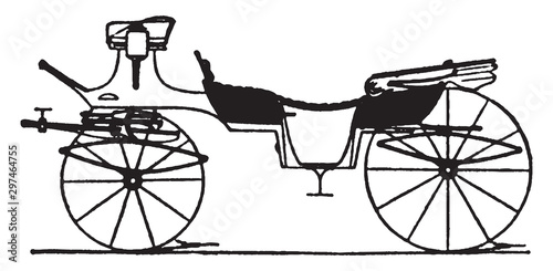 Vis a vis Phaeton, vintage illustration.