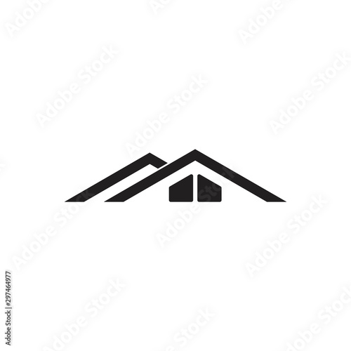 home roof simple geometric real estate logo