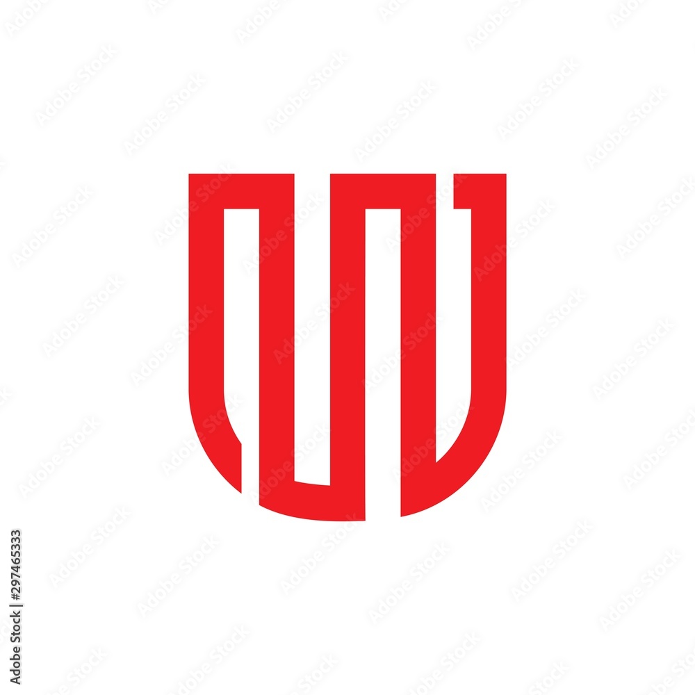 letter u stripes geometric emblem shield shape logo vector letter u stripes geometric emblem shield shape logo vector