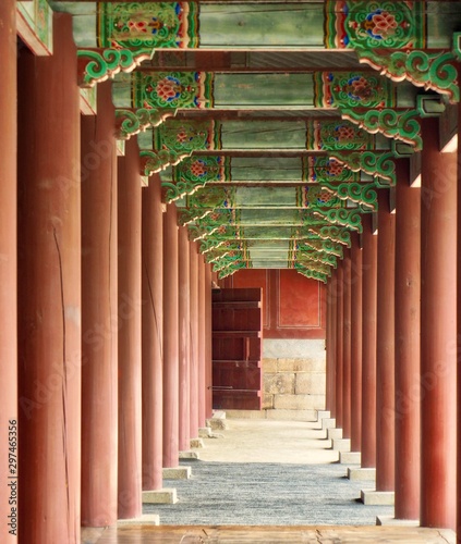 Photography Old traditional palace pillar in korea