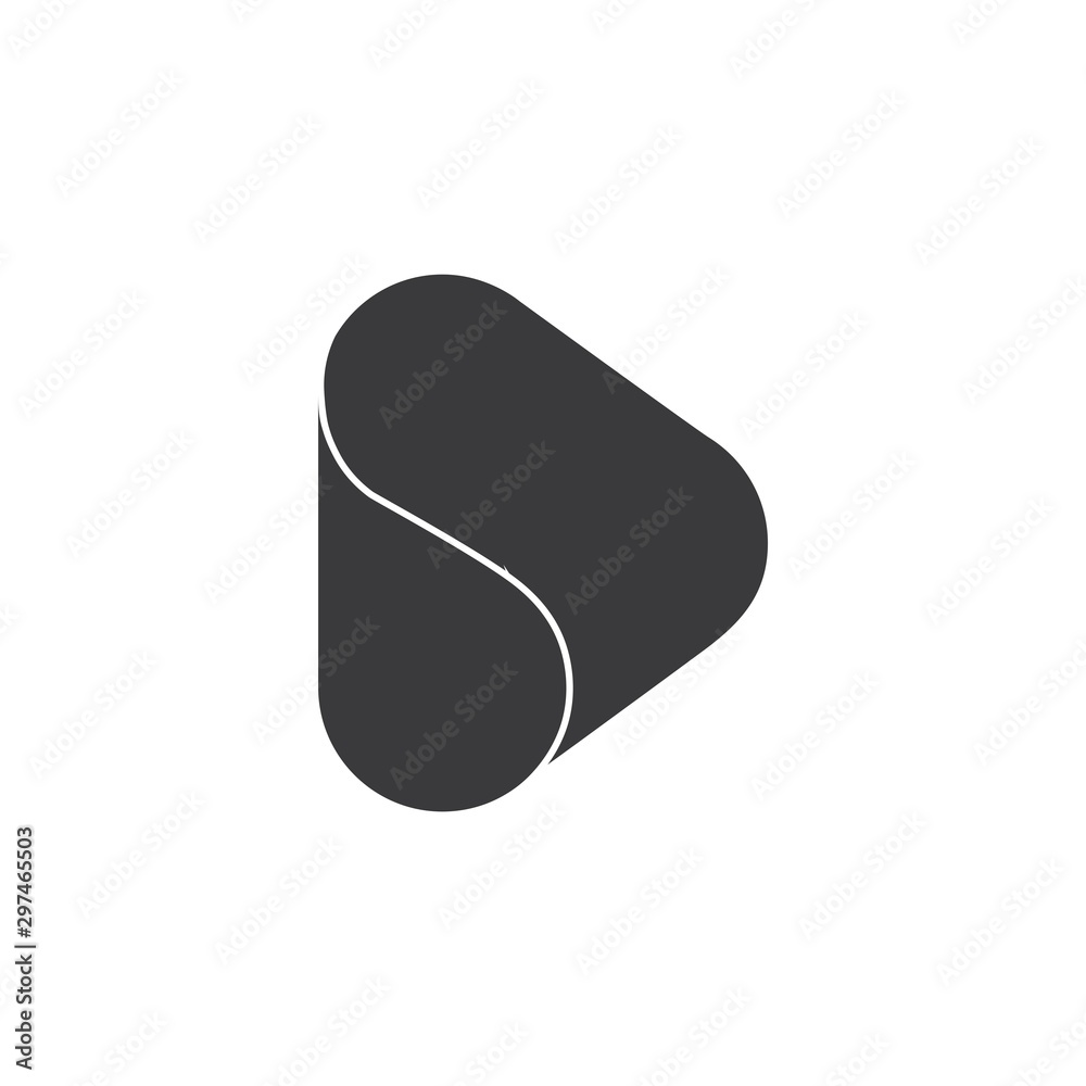 letter d symbol curves dimensional flat logo vector letter d symbol curves dimensional flat logo vector