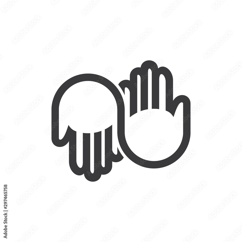 Fototapeta premium two holding hand care help symbol logo vector