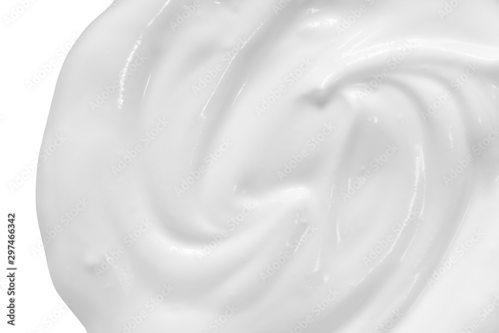 Cream, yogurt texture. White sauce isolated on white background Cream, yogurt texture. White sauce isolated on white background