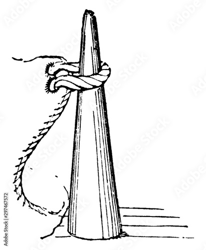 Setting Fid, vintage illustration.