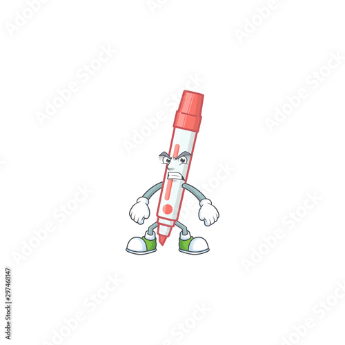 Scream icon red white board marker with mascot