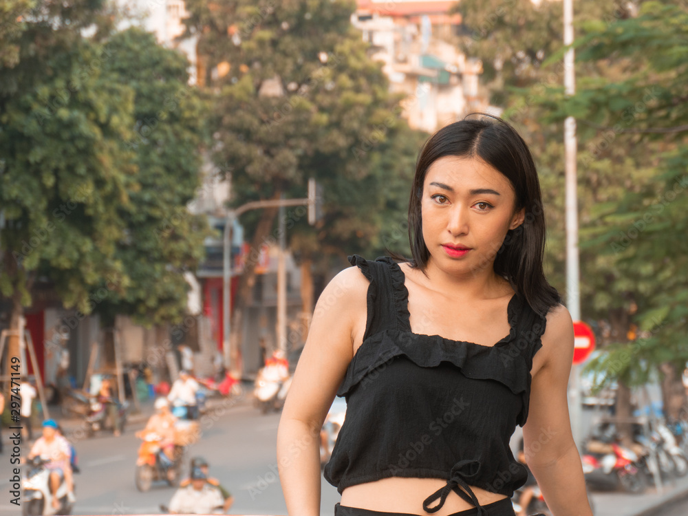 portrait of young woman in hanoi