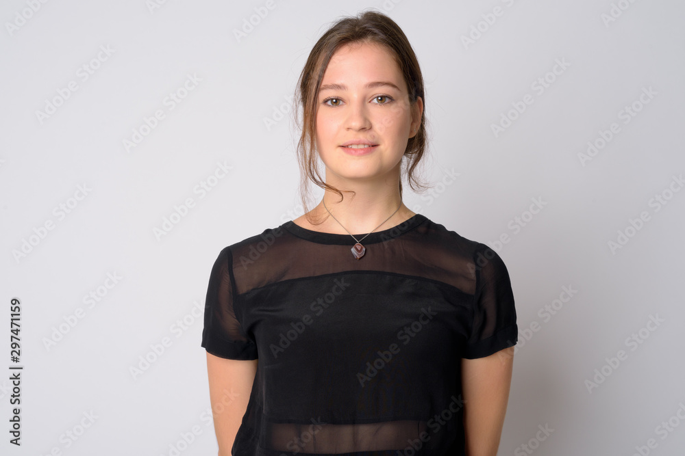 Face of happy young beautiful woman smiling Face of happy young beautiful woman smiling