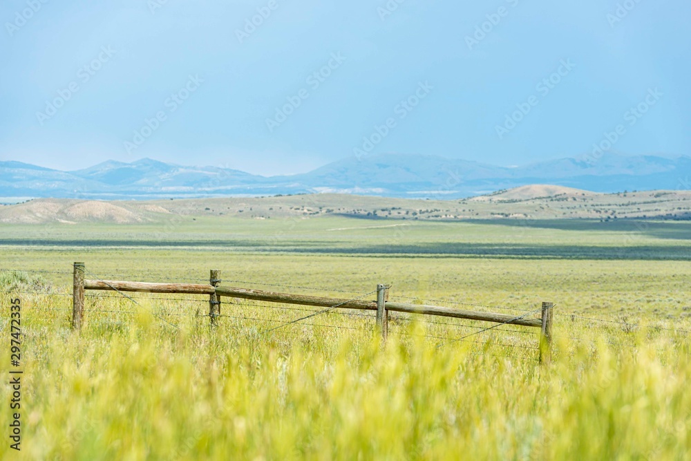 Fence in Valley Landscape