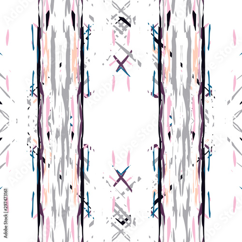 Ikat, Tie Dye. Batik, Hand Drawn Seamless 