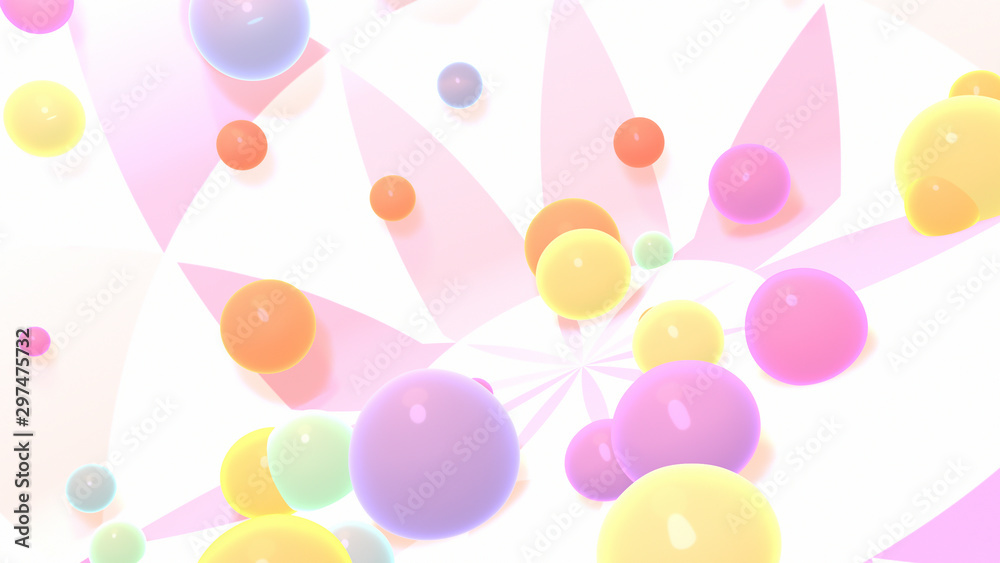 Abstract colorful glass balls room. 3d rendering picture. Abstract colorful glass balls room. 3d rendering picture.