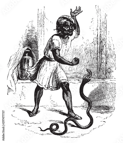 Hindu juggler, vintage illustration
