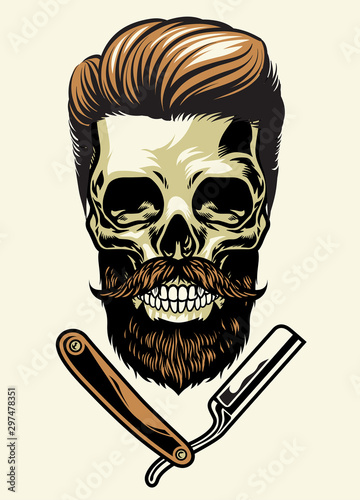 bearded barberman skull