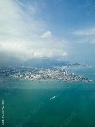 Aerial View of Coastal City