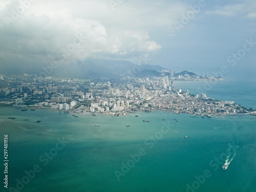 Aerial View of Coastal City