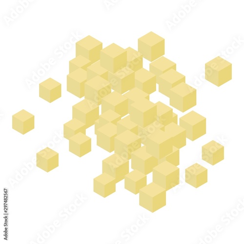 Cubes garlic icon. Isometric of cubes garlic vector icon for web design isolated on white background