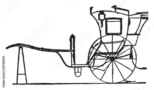 Hansom cab, vintage illustration.