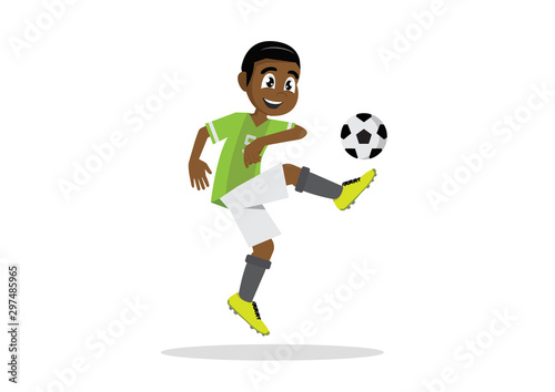 African Boy soccer football player.