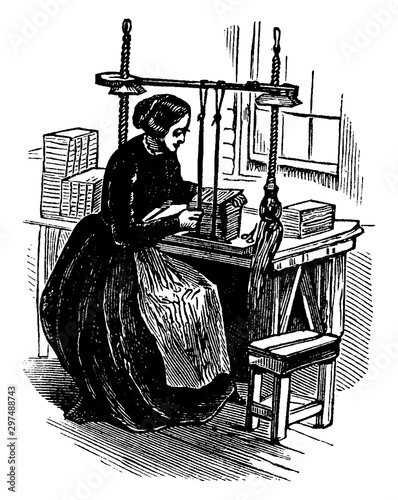 Book Binding, vintage illustration