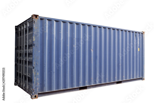 Blue container Cut white background In order to be easy to use