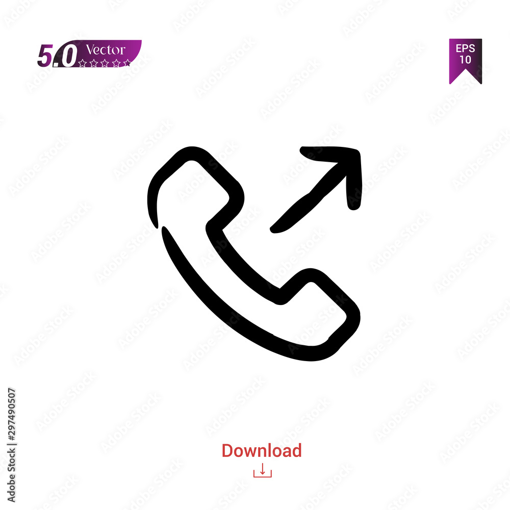 Outline Black telephone icon. telephone icon vector isolated on white background. handy-icon-collection. Graphic design, mobile application, logo, user interface. EPS 10 format vector