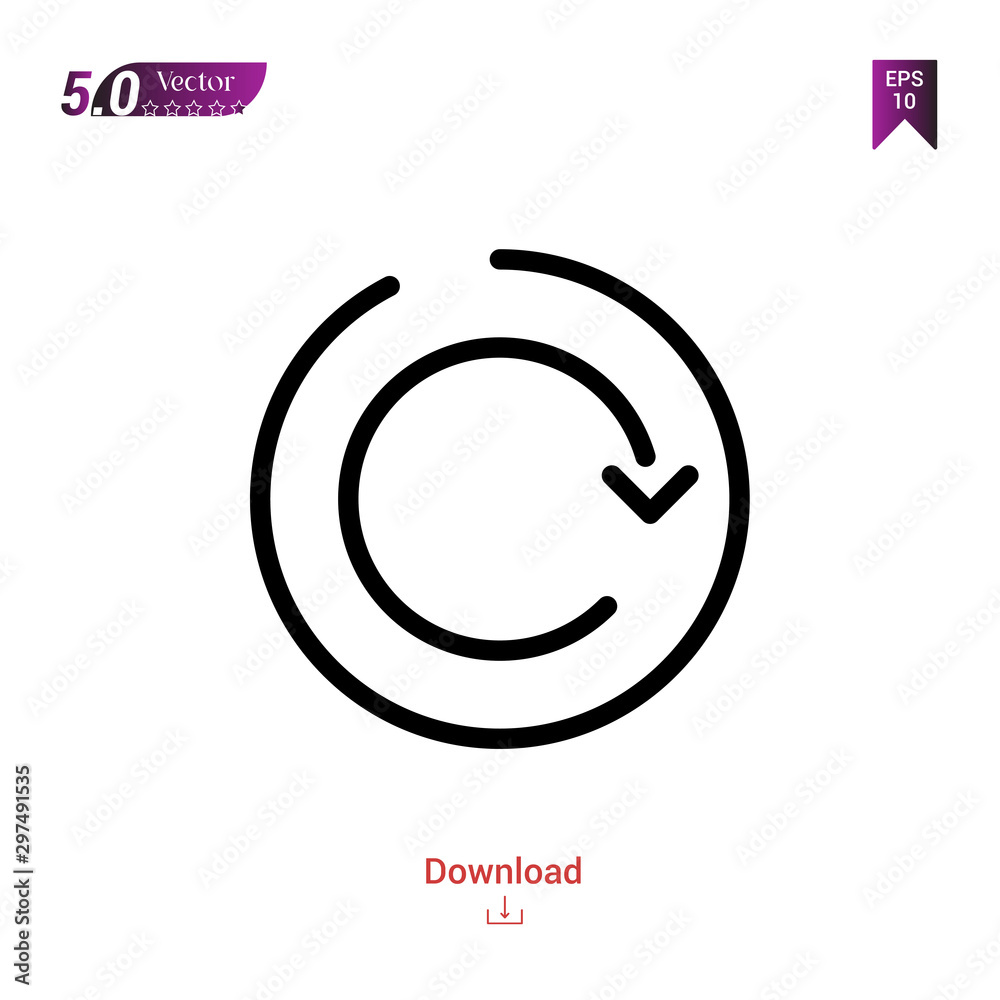 Outline Black refresh-button icon vector isolated on white background. web-navigation-line-craft. Graphic design, mobile application, logo, user interface. EPS 10 format vector Outline Black refresh-button icon vector isolated on white background. web-navigation-line-craft. Graphic design, mobile application, logo, user interface. EPS 10 format vector
