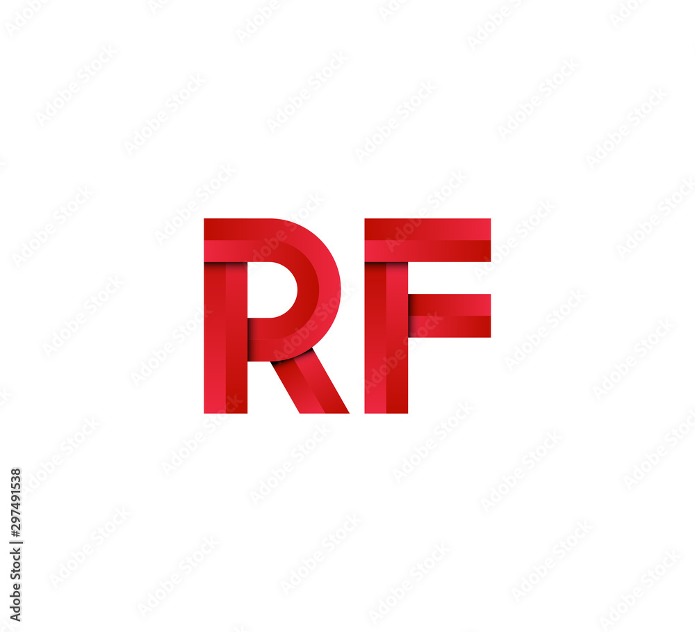 Initial two letter red 3D logo vector RF Initial two letter red 3D logo vector RF