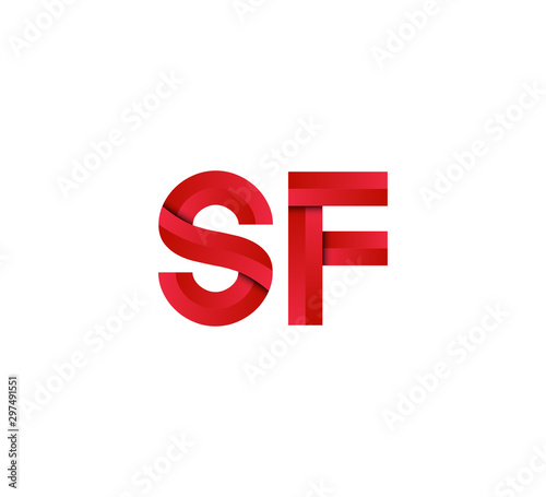 Initial two letter red 3D logo vector SF