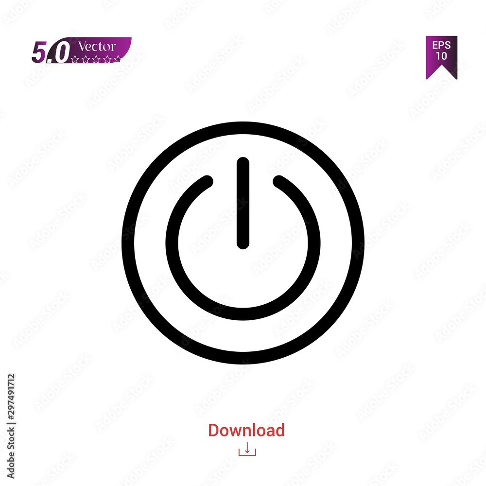 Outline Black power-button icon vector isolated on white background. miscellaneous-elements. Graphic design, mobile application, logo, user interface. EPS 10 format vector Outline Black power-button icon vector isolated on white background. miscellaneous-elements. Graphic design, mobile application, logo, user interface. EPS 10 format vector