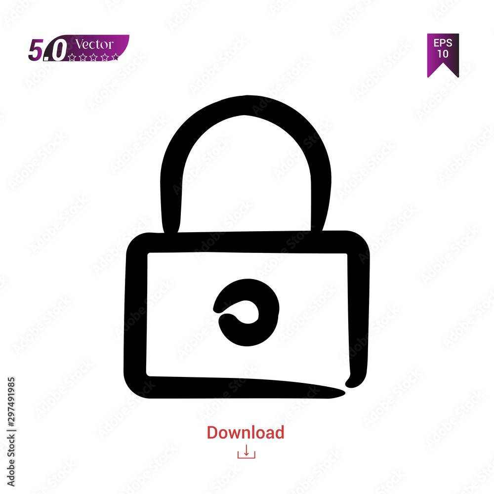 Outline Black padlock icon. padlock icon vector isolated on white background. handy-icon-collection. Graphic design, mobile application, logo, user interface. EPS 10 format vector Outline Black padlock icon. padlock icon vector isolated on white background. handy-icon-collection. Graphic design, mobile application, logo, user interface. EPS 10 format vector