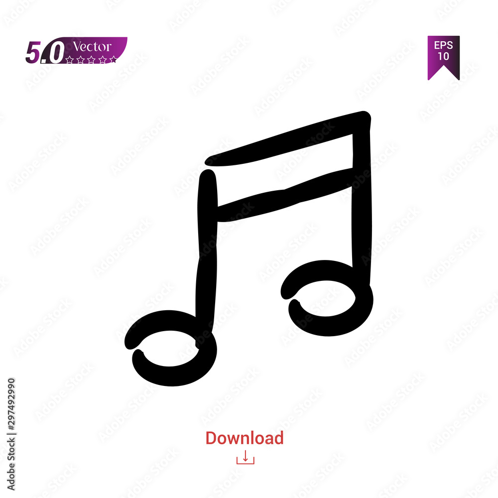 Outline Black musical-note icon vector isolated on white background. handy-icon-collection. Graphic design, mobile application, logo, user interface. EPS 10 format vector Outline Black musical-note icon vector isolated on white background. handy-icon-collection. Graphic design, mobile application, logo, user interface. EPS 10 format vector