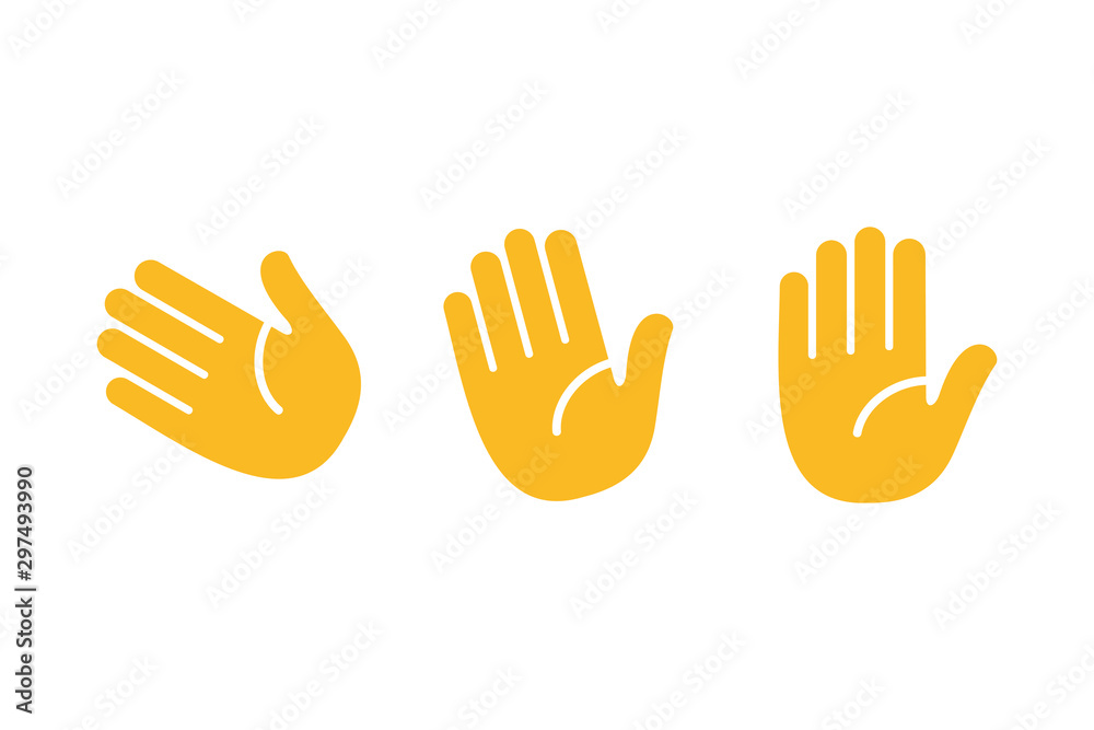 Fototapeta premium Simple Hand Icons Set Flat Vector Illustration