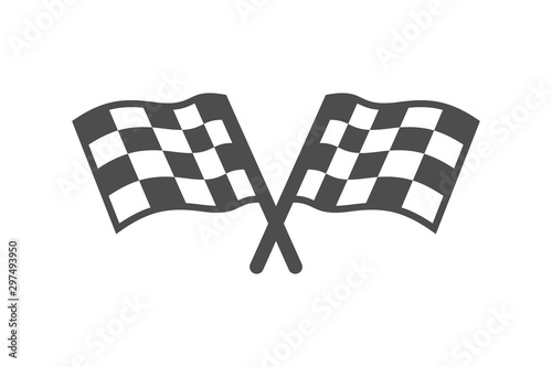 Simple Flag Icon Black and White Square Flat Vector Illustration