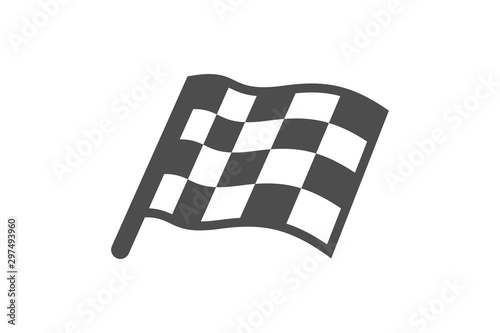 Simple Flag Icon Black and White Square Flat Vector Illustration