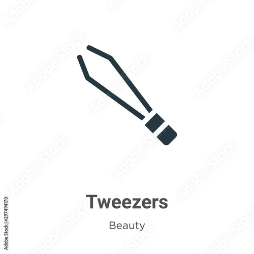 Tweezers vector icon on white background. Flat vector tweezers icon symbol sign from modern beauty collection for mobile concept and web apps design.