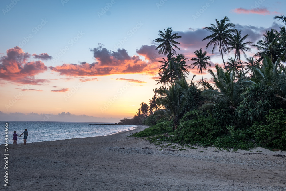 Fototapeta premium Beautiful sunsets in Fiji