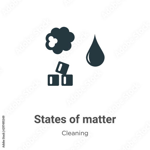 States of matter vector icon on white background. Flat vector states of matter icon symbol sign from modern cleaning collection for mobile concept and web apps design.