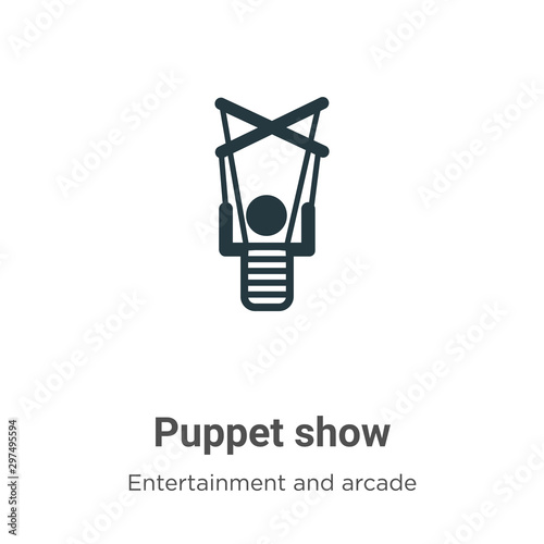 Puppet show vector icon on white background. Flat vector puppet show icon symbol sign from modern entertainment and arcade collection for mobile concept and web apps design.